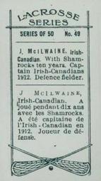 1912 Imperial Tobacco C61 #49 J. McIlwaine Back